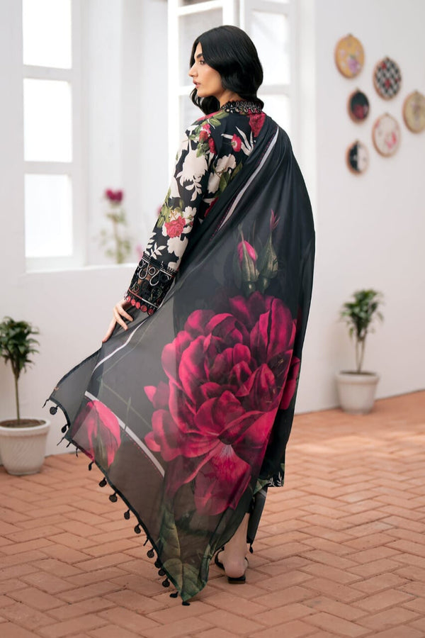 Baroque 3Pcs Lawn Suit With Lawn Dupatta