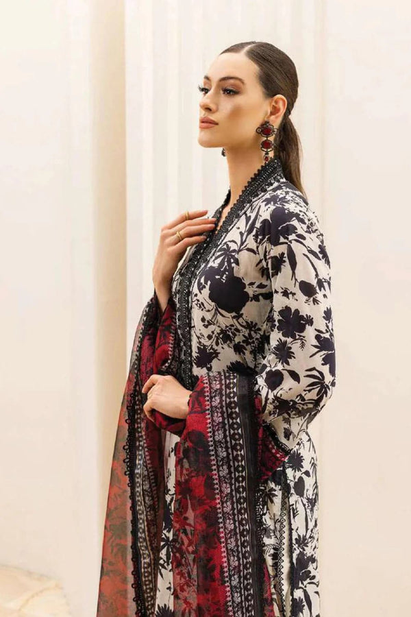 3 Piece Digital Printed Shirt With  Printed Chiffon Dupatta