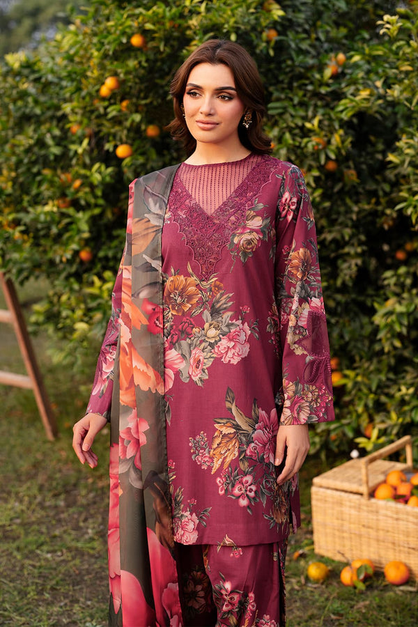 Iznik 3 Piece Digital Lawn Print & Embroidered