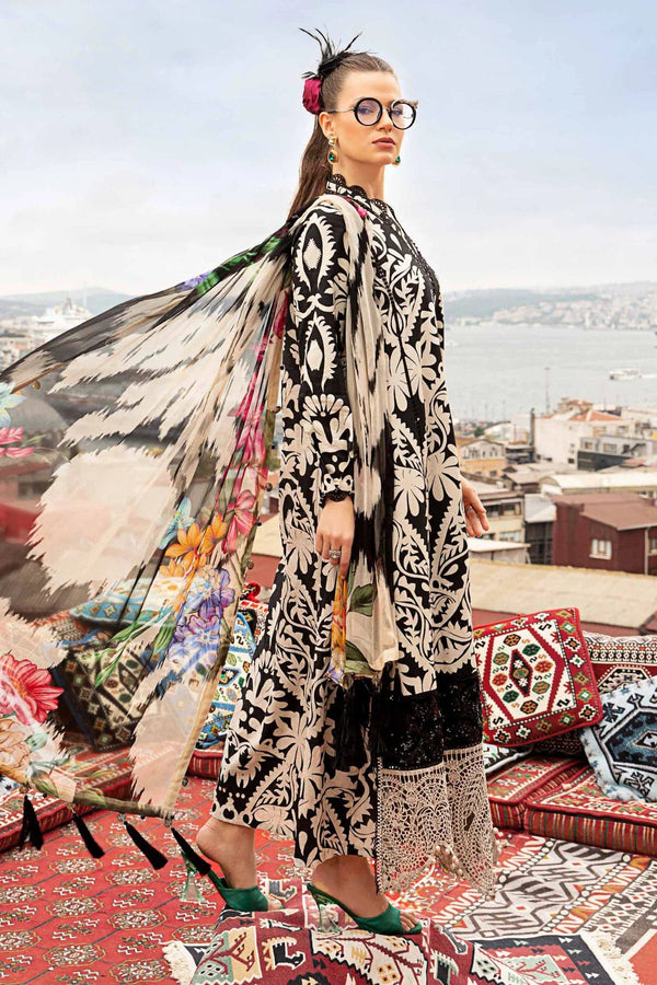 MARIA B. 3 Piece Unstitched Printed Cambric Suit