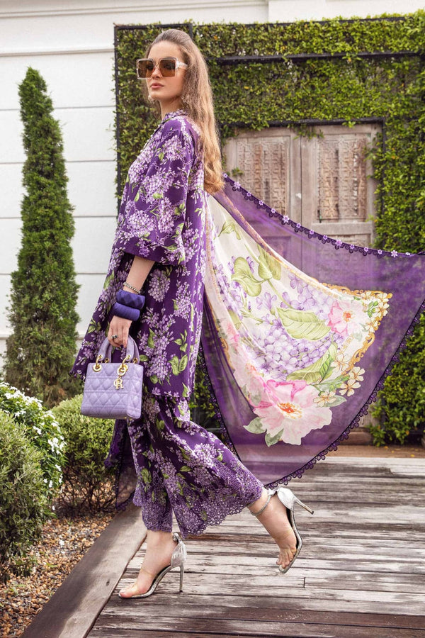 MARIA .B Printed Embroidered Unstitched 3 Piece Suit