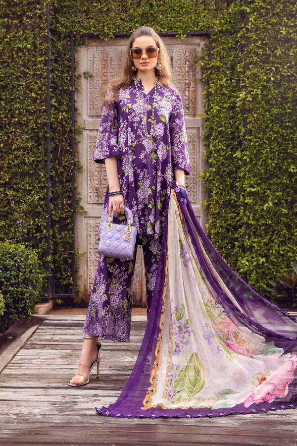 MARIA .B Printed Embroidered Unstitched 3 Piece Suit