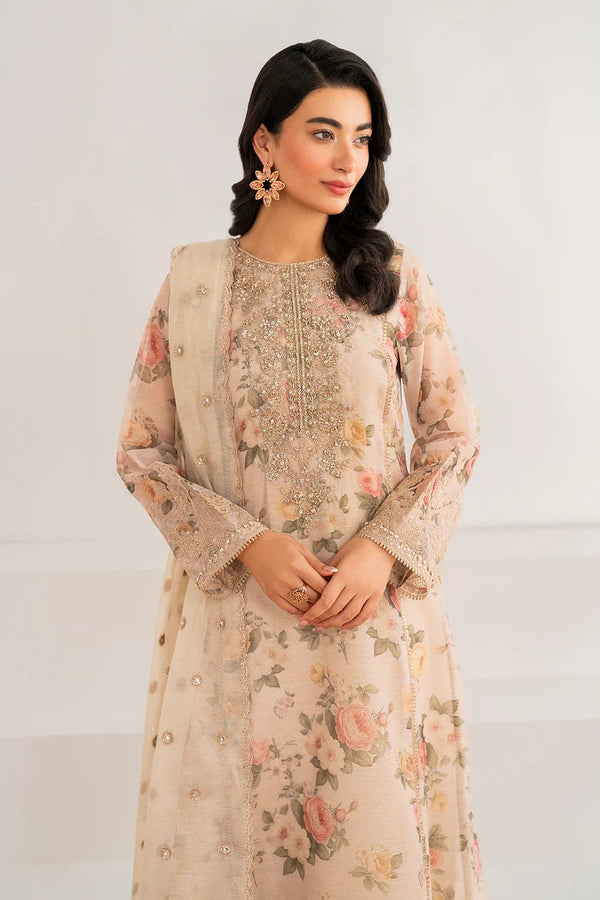 Baroque Digital Printed Embroidery Lawn 3 Pec Suit