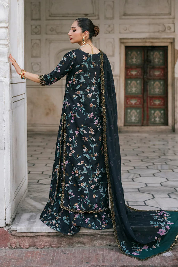 Iznik Black Printed Luxury Lawn 3 Piece Suit