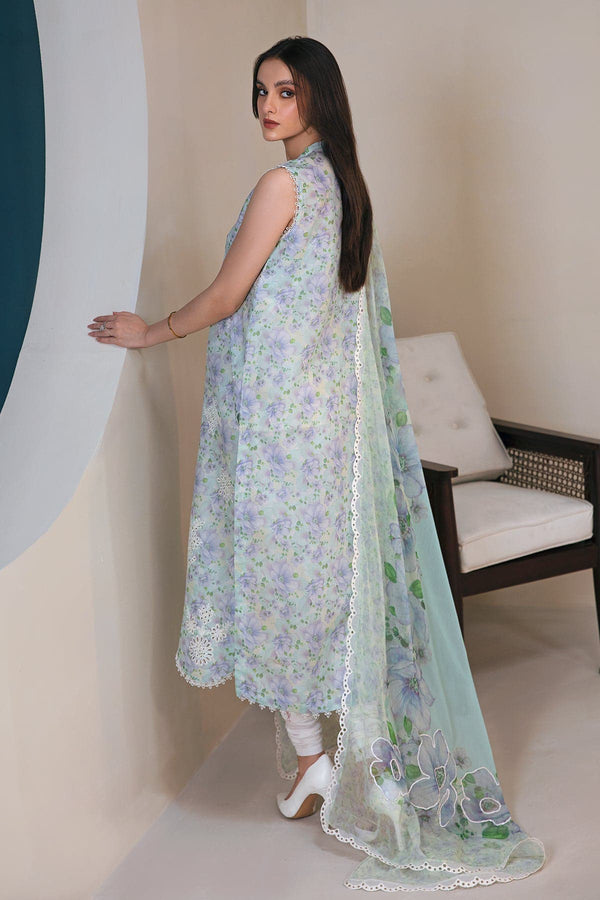 Baroque Sky Pure Lawn Embroidery Chikankari 3 Piece Suit