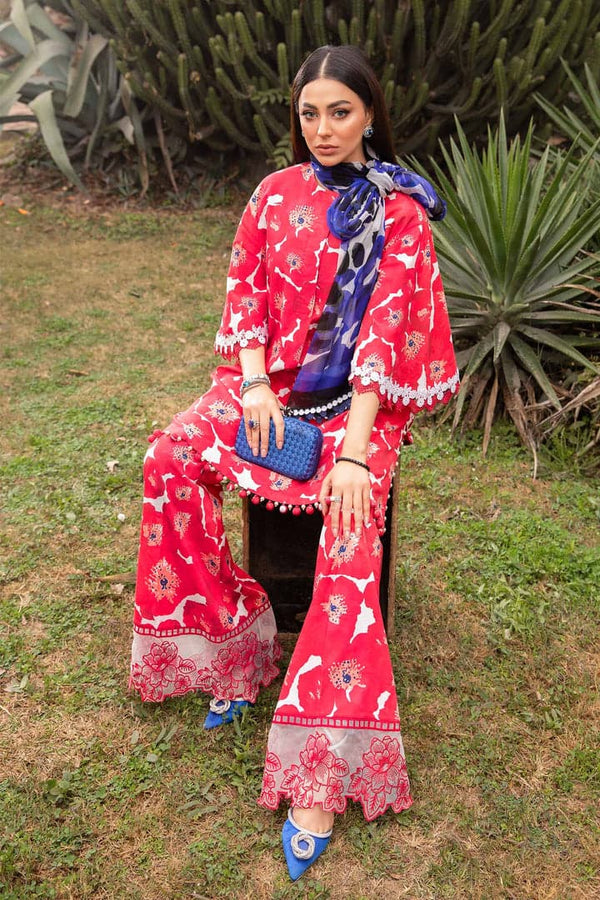 Maria B Printed Embroidered Lawn Unstitched 3 Piece Suit