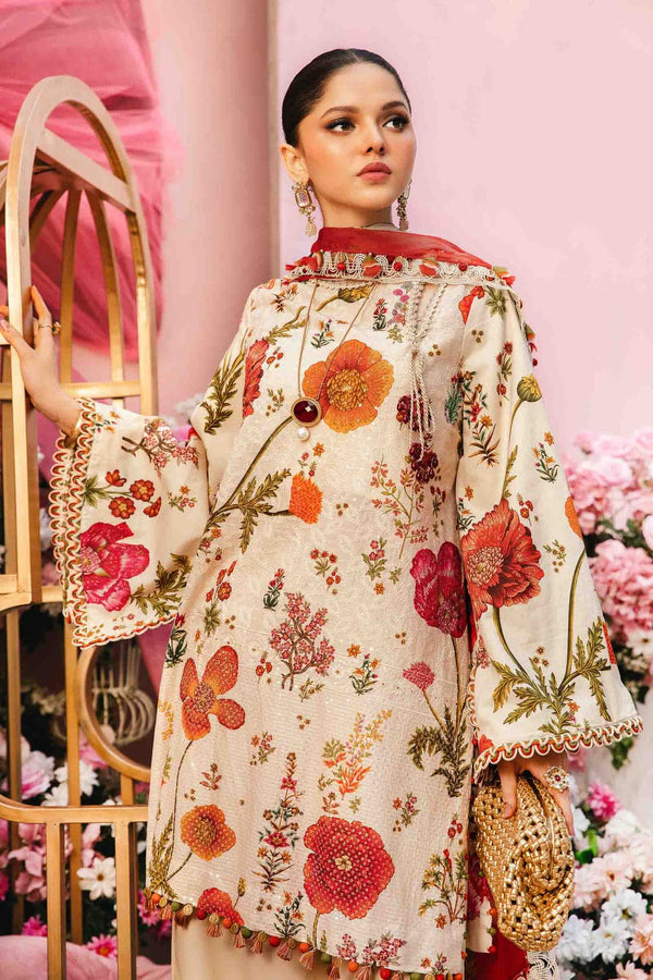 Maria B. Digital Printed Embroidered Lawn Unstitched 3 Piece Suit