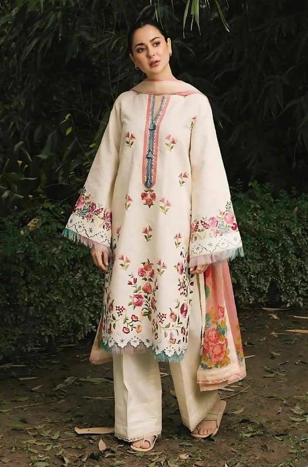 ZARA SHAHJAHAN Lawn Embroidered 3 Piece Suit