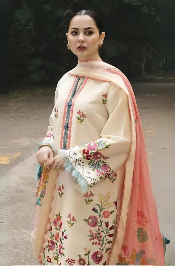 ZARA SHAHJAHAN Lawn Embroidered 3 Piece Suit