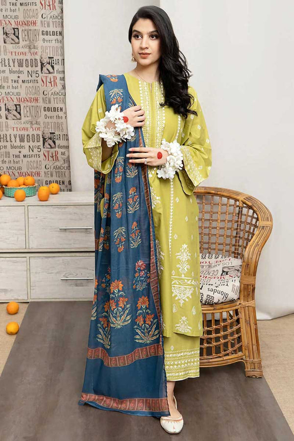 U R G E Lawn Embroidered 3 Piece Suit