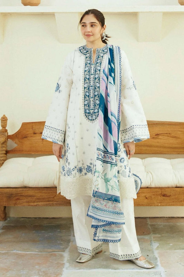 ZARA SHAHJAHAN Embroidered Lawn 3piece Suit