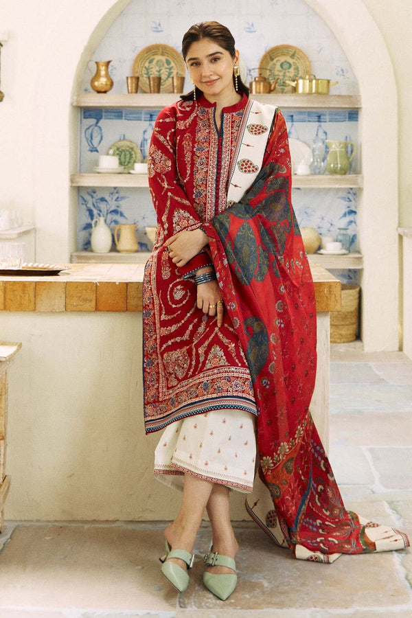 Zara Shahjahan Embroidered Lawn 3 Piece Suit