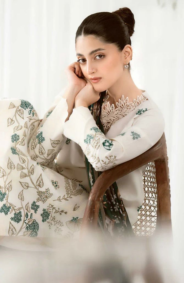 JAZMIN Embroidered 3piece Lawn Unstitched Suit
