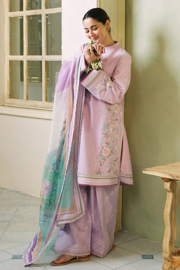 ZARA SHAHJAHAN Embroidered 3piece Lawn Unstitched Suit