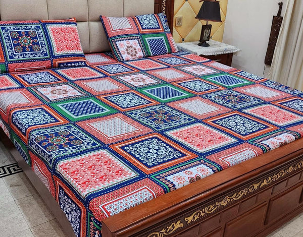 King Size Floral Bedsheet Set – 3 Piece, Lifetime Color