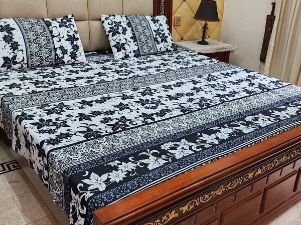 King Size Floral Bedsheet Set – 3 Piece, Lifetime Color