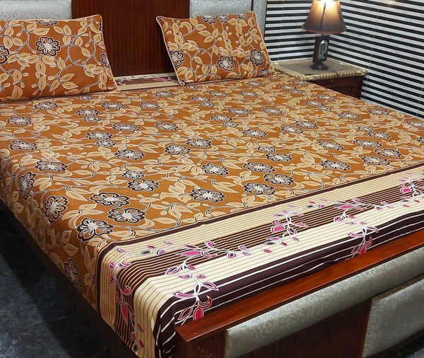 King Size Floral Bedsheet Set – 3 Piece, Lifetime Color
