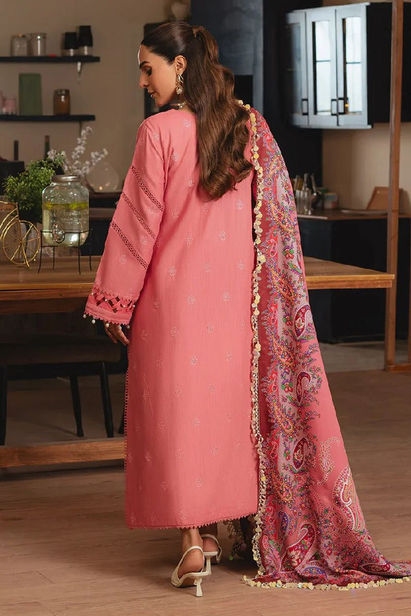 Mahanoor Luxury Embroidered Lawn 3pc Unstitched Suit