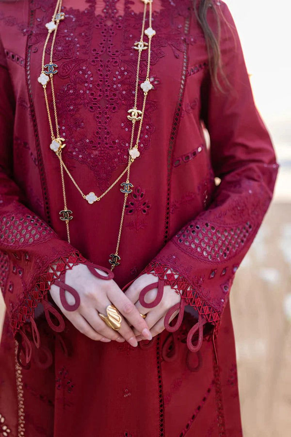QALAMKAR Embroidered Lawn 3pcs Unstitched Suit