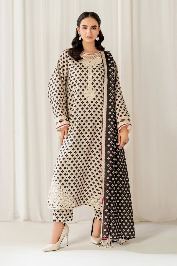 Premium Raplica of Baroque Unstitched Linen 3pcs Suit
