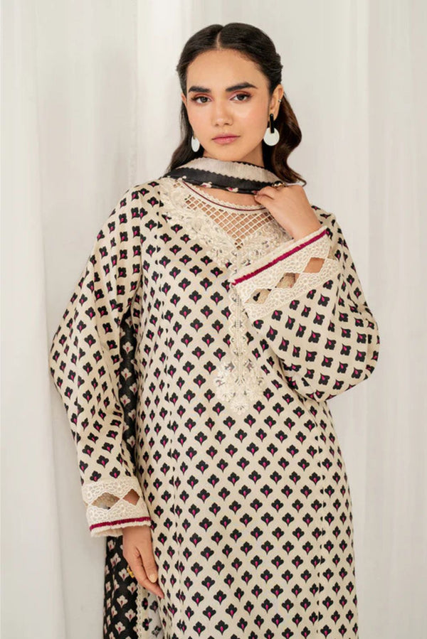 Premium Raplica of Baroque Unstitched Linen 3pcs Suit