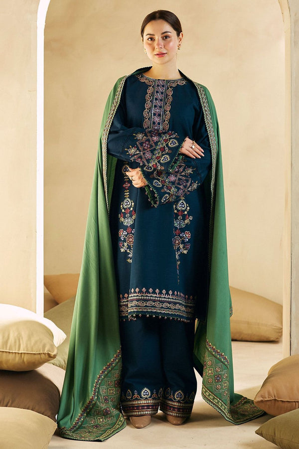 Premium Raplica of ZARA SHAHJAHAN Embroidered 3pcs Unstitched Suit
