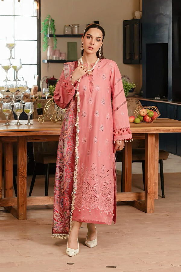 Mahanoor Luxury Embroidered Lawn 3pc Unstitched Suit