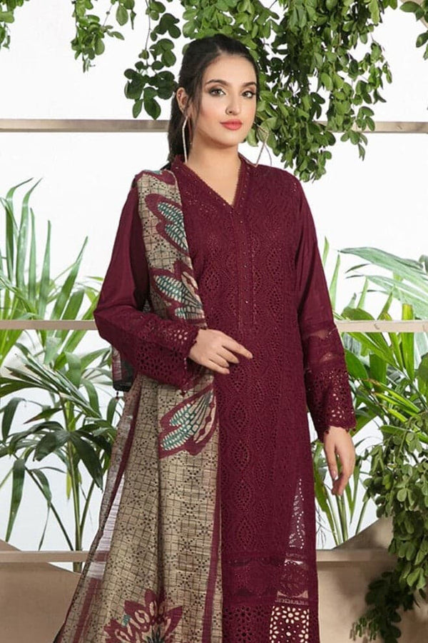 MARIA B Lawn Suit 3 Piece full Embroidered